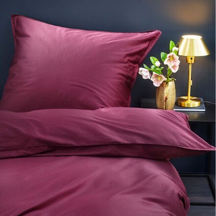 Satin-Bettwäsche-Set Solid Bordeaux - 135/200 + 80/80 cm, 100 % Baumwolle, OEKO-TEX® STANDARD 100