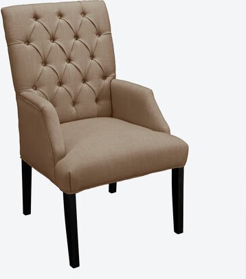 Chesterfield Armlehnstuhl, Leinen-Optik, Taupe