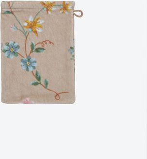 Thumbnail - Waschhandschuh Little Flower, Khaki, 16 x 22 cm