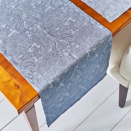 Tischläufer Jaquard Classic, 48 x 140 cm, Farbe: blau, mit Fleckschutz