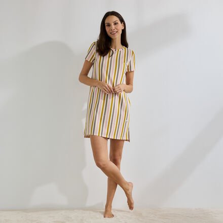 Nachthemd - 95 % Baumwolle, 5 % Elasthan, gestreift, Größe 38