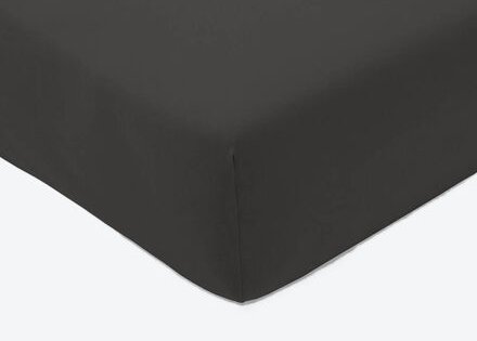 Topper-Spannbetttuch, Zwirn-Jersey, 100 x 200 cm, Anthrazit