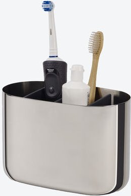 Zahnbürsten-Organizer, 17,5 x 9,4 x 11,7 cm (B/T/H), Kunststoff, Edelstahl