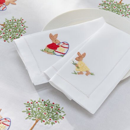 4er Set Servietten Hasen, 40 x 40 cm