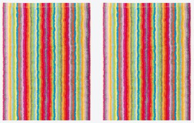 Cawö Gästetuch 2er-Set - 100 % Baumwolle, bunt gestreift, 30/50 cm