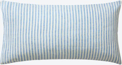 Leinen-Kissenbezug gestreift, Blau, 40 x 80 cm