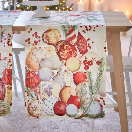 Tischläufer "Weihnachtskugeln", 50x150 cm