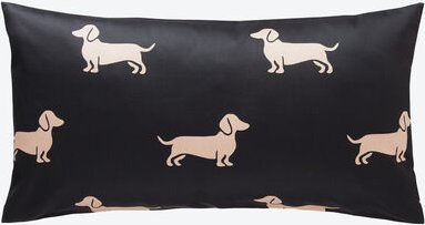 Dackel-Kissenbezug Ludwig - 40/80 cm, Schwarz/Beige, 100 % Baumwolle, Mako-Satin