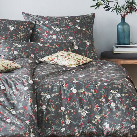 Bio-Satin-Bettwäsche, Hagebutte, 155 x 220 + 80 x 80 cm