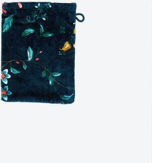 Waschhandschuh Little Flower, Dunkleblau, 16 x 22 cm, 100 % Baumwolle, OEKO-TEX® Standard 100, Maschinenwäsche 60 °C, tr...