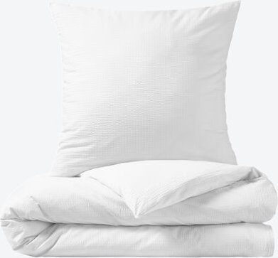 Thumbnail - Seersucker-Bettwäsche 155 x 200 + 80 x 80 cm Weiß