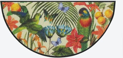 Sauberlaufmatte Tropisch halbrund, 42 x 85 cm