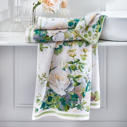 Chenille-Seiftuch Pfingstrose, 30 x 30 cm