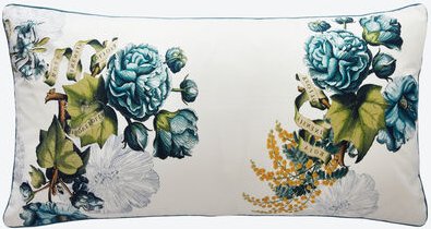 Perkal Kissenbezug Garden, Creme, 40 x 80 cm, Reißverschluss, 100 % Baumwolle, OEKO-TEX®STANDARD 100, Maschinenwäsche 40...