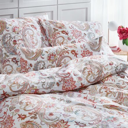 Schweizer Premium-Satin-Bettwäsche, Paisley, 155 x 220 + 80 x 80 + 40 x 80 cm