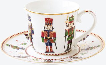 Thumbnail - Tasse mit Untertasse Nussknacker, ø 18 cm, 200 ml, Porzellan