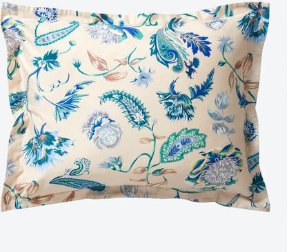 Kissenbezug Klassik-Floral, 80 x 80 cm, blau