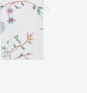 Waschhandschuh Little Flower, Weiß, 16 x 22 cm