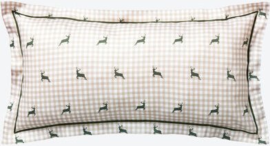 Satin-Kissenbezug, beige/grün, 40 x 80 cm