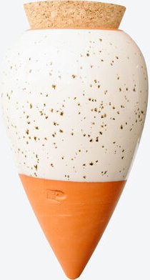 Wasserspender für Pflanzen - Weiß gesprenkelt, mikroporöser Ton, handbemalt, versorgt Pflanzen bis zu 6 Tage, reguliert ...