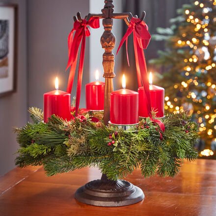 Adventskranz Kerzen, Farbe: Bordeaux, 4 Stück