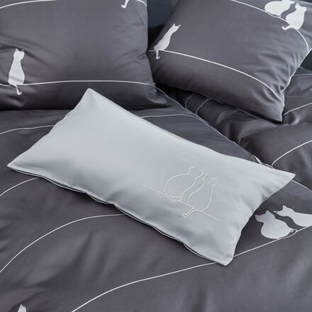 Mako-Satin-Kissenbezug You & Me - 100 % Baumwolle, ca. 40/80 cm,