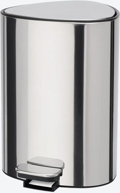 Abfalleimer, 22,5 x 30,8 cm (T/H), 5 Liter, Kunststoff, Edelstahl