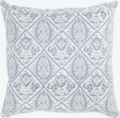 Kissenhülle Jaipur, 50/50 cm - 100 % Baumwolle, Motiv "Indien Rose", Hellblau