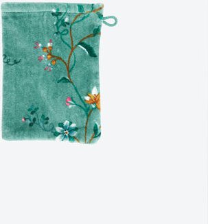 Waschhandschuh Little Flower, Grün, 16 x 22 cm