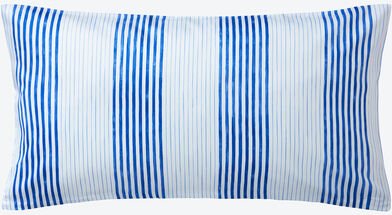 Mako-Satin-Kissenbezug 40 x 80 cm - Mediterrane Multistreifen, 100 % Baumwolle, knitterarm, pflegeleicht, mit Reißversch...