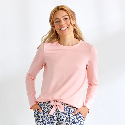 Thumbnail - Langarmshirt Rosa - 47 % Baumwolle, 47 % Modal, 6 % Elasthan, Rosa, Rückenlänge ca. 67 cm, Maschinenwäsche 40 °C. Größe ...