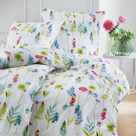 Thumbnail - Seersucker-Bettwäsche "Grace" - Seersucker Bettwäsche 135/00 + 80/80 cm, 100 % Mako-Baumwolle, OEKO-TEX® STANDARD 100, B...