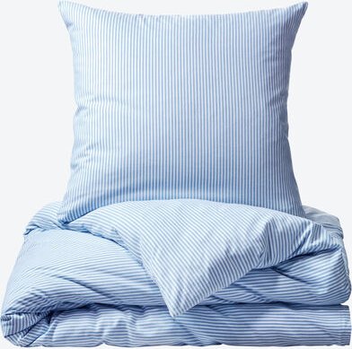 Bettwäsche , 155 x 220 + 80 x 80 cm, Muster: Streifen, Farbe: Blau