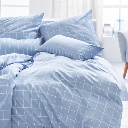 Thumbnail - Satin-Wende-Bettwäsche, 135 x 200 + 80 x 80 cm, Hellblau