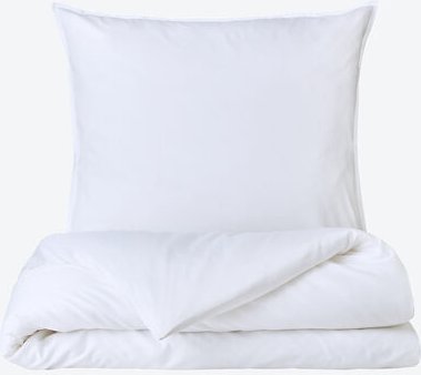 Uni,-Satin-Bettwäsche, 1 cm Stehsaum, 135 x 200 + 80 x 80 cm, Weiß