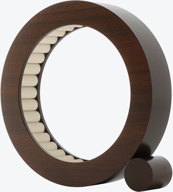 Thumbnail - Schmuckaufbewahrung für Ohrstecker und Ringe bis 65 mm Breite, Designer-Holzring aus Gummibaum, Farbe Walnuss, Ø/B 19/4 ...