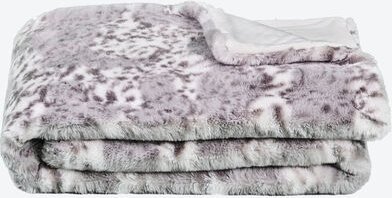 Webpelz-Decke, Grau/Weiß, 150 x 200 cm, wiegt ca. 3 kg