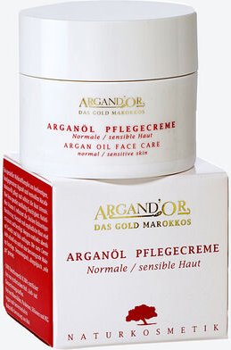Arganöl-Pflegecreme 50 ml - Mit Arganöl, Traubenkernöl, Avocadoöl, für trockene, sensible und anspruchsvolle Haut, vegan
