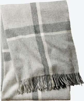 Schulterplaid, karo grau, 130 x 200 cm