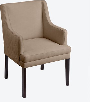 Sessel mit Rautensteppung, Samt, sand