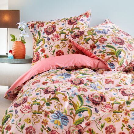 Thumbnail - Bio-Satin Bettwäsche Romantic Flower, Rose, 155 x 220 cm + 1 Kissenbezug 80 x 80, Reißverschluss, 100 % Bio-Baumwolle, G...