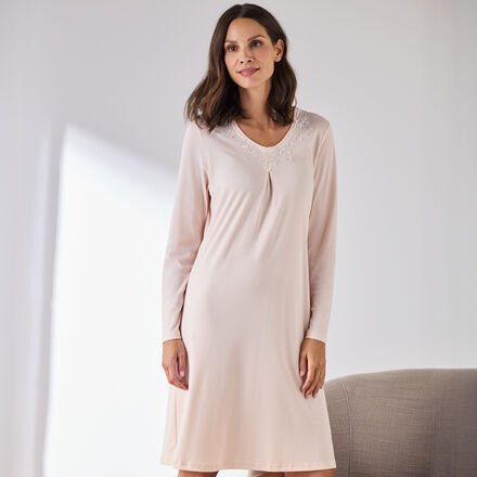 Fürstenberg Nachthemd, Puder, Größe 44, 100 % merzerisierte Baumwolle