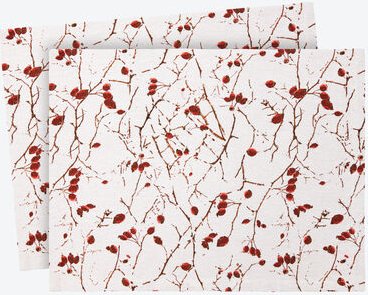 2er-Set Tischsets Hagebutte, 40 x 50 cm, 50 % Baumwolle + 50 % Polyester