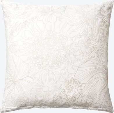 Satin-Wende-Kissenbezug Blüte, Creme/Weiß, 80 x 80 cm