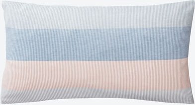 Halbleinen-Kissenbezug Blockstreifen, Blau, 40 x 80 cm, 50 % Leinen, 50 % Baumwolle, mit Reißverschluss, waschbar bei 60...