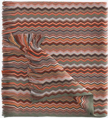 Plaid mit Zick Zack Muster, grün, 130 x 190 cm