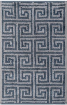 Handtuch, Mäander-Design, 100 % Baumwolle, Frottier-Velours-Qualität, flauschig und weich, sehr saugfähig, 55/100 cm