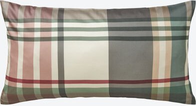 Satin-Kissenbezug Klassik-Karo, grün/beige 40 x 80 cm