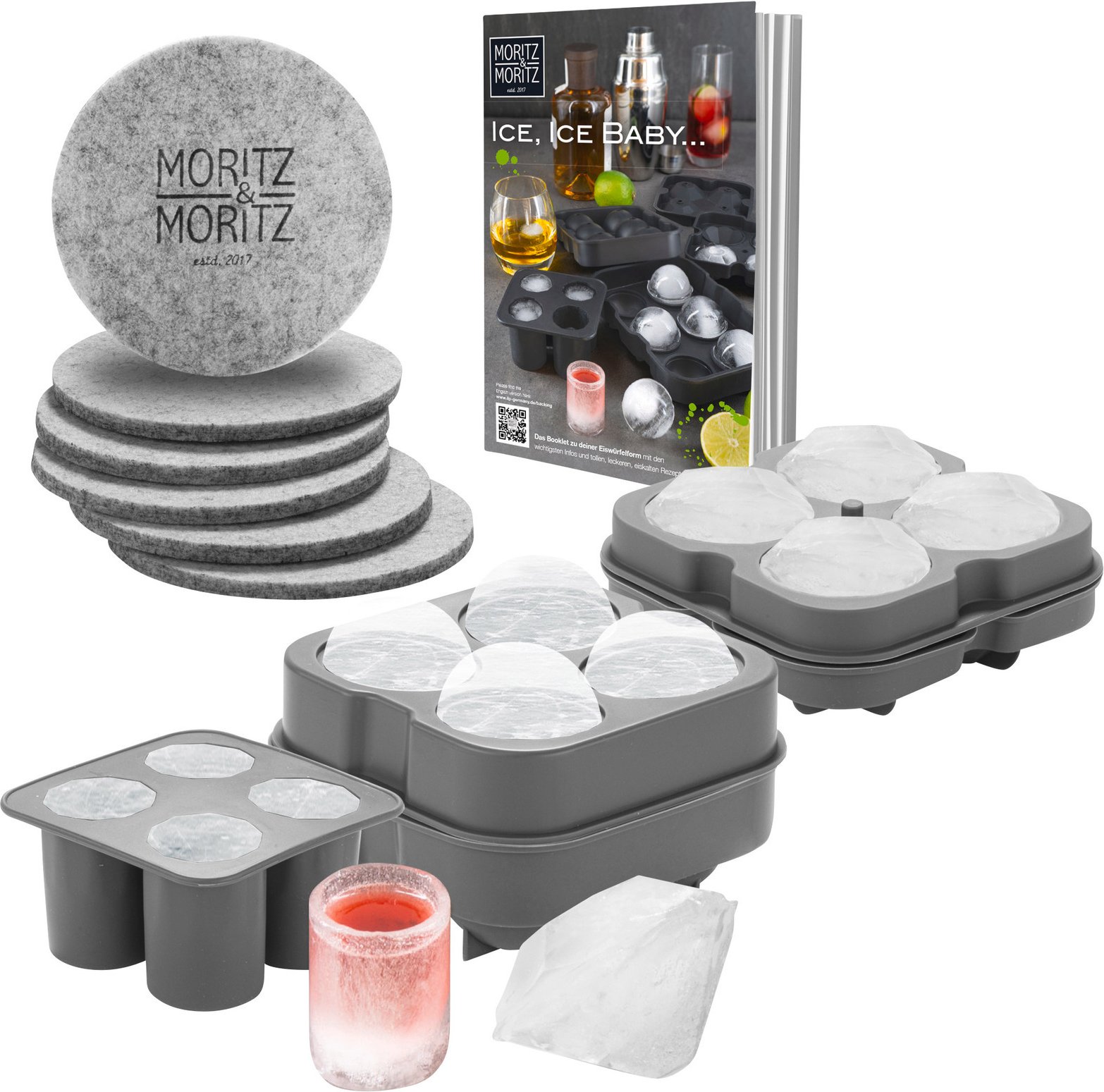 Moritz & Eiswürfelformen 3-er Set, Silikon