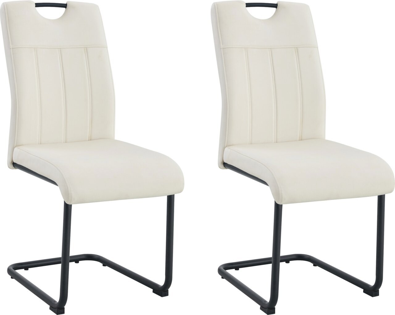 MID.YOU Schwingstuhl 2er-Set LISA, creme, Polyester